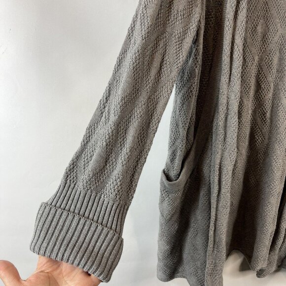 41 Hawthorn Womens Cardigan Sweater Size 1X Gray Open Front With Pockets - Picture 4 of 10